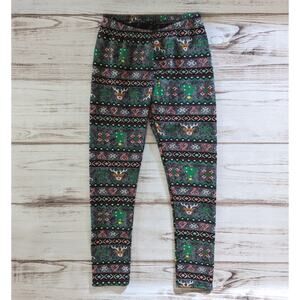 Just Cozy Fleece Lined Christmas Print Leggings size plus one size (12-20)